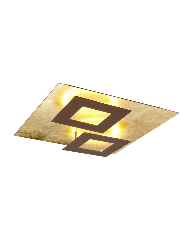 DALIA * PLAFÓN CUADRADO 24W+24W - ORO + CORTEN